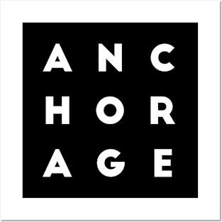 Anchorage | Black square letters Posters and Art